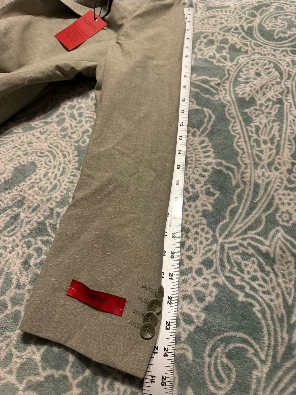 NWT Zanetti Messina Jacket Mens 38R Sage Green Linen Blend Sport Coat Blazer